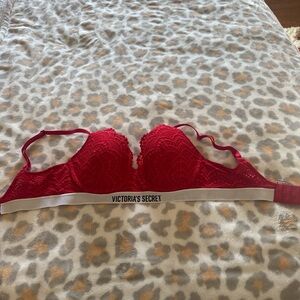 Victoria's Secret Red Lace Bra- 32D